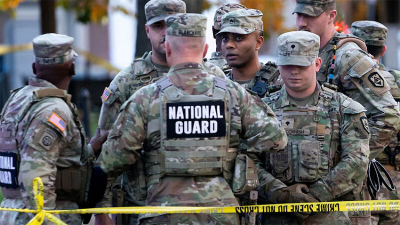 The National Guard was sent to Washington DC after Donald Trump declared a public safety emergency. (Reuters: Nathan Howard)