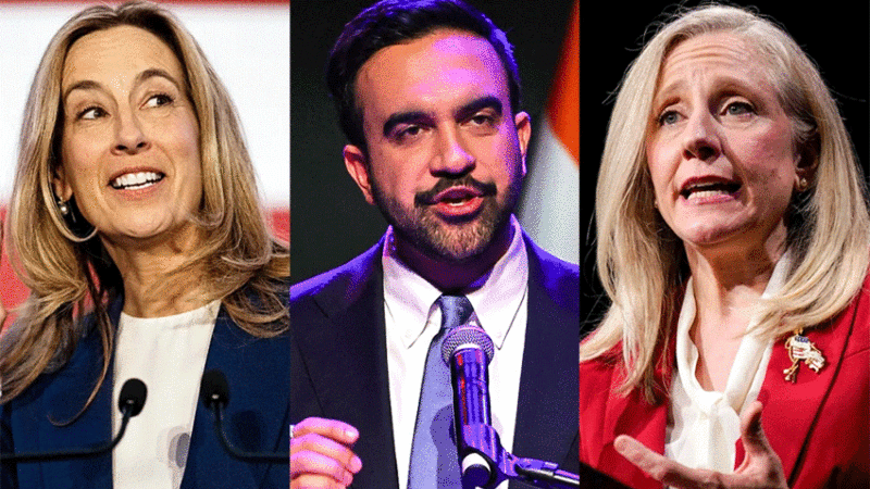 New Jersey Democratic gubernatorial candidate, Rep. Mikie Sherrill, D-N.J.; New York City Mayoral candidate Zohran Mamdani; Abigail Spanberger, Democratic gubernatorial candidate for Virginia.AFP; Bloomberg; Getty Images