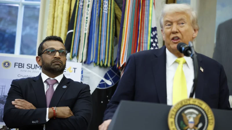 FBI Director Kash Patel and President Trump at the White House in October. Photo by Kevin Dietsch/Getty Images